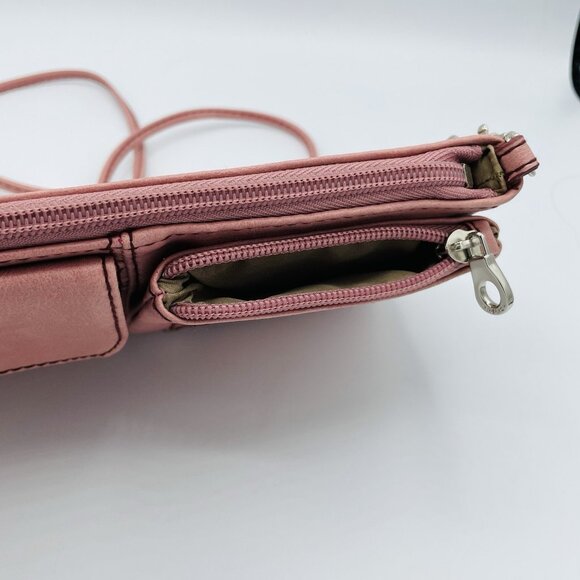RELIC by Fossil Mini Purse Crossbody Pink Faux Leather Convertible Wristlet Bag - Picture 5 of 7